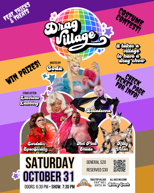 Drag Village Event (All ages welcome) - October 31st, 2026