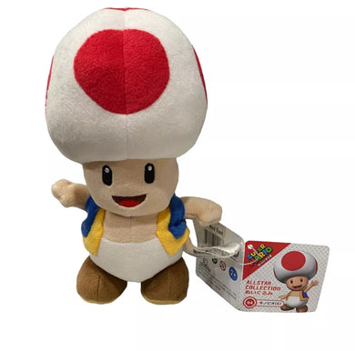 Super Mario Red Toad All Star Collection Kinopio Sanei Plush Stuffed Toy