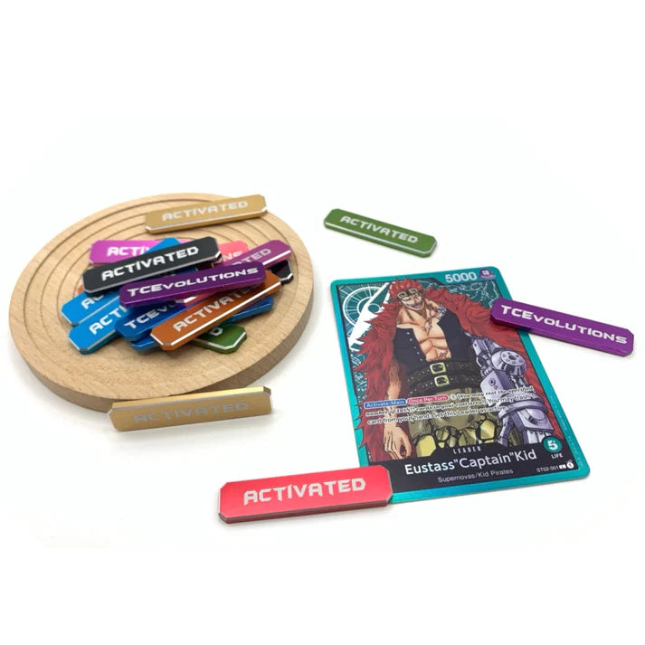 Load image into Gallery viewer, TC Evolutions: Aluminum &quot;Activated&quot; Markers for One Piece TCG
