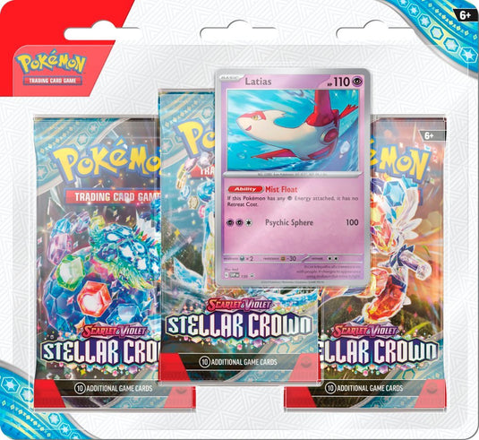 Pokemon TCG: Stellar Crown 3-Pack Blister (Tinkaton or Latias)