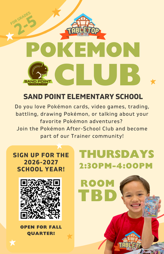 Sand Point Elementary School Pokémon Club Registration (2026-2027)