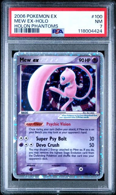2006 Pokémon EX Holon Phantoms #100 Mew EX Holo PSA 7
