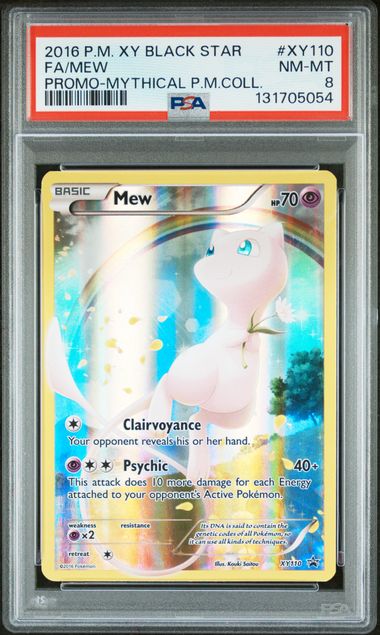 Load image into Gallery viewer, 2016 Pokémon XY Black Star Promo #XY110 Mew Full Art PSA 8
