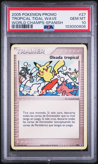 Load image into Gallery viewer, 2005 Pokémon World Championships Promo #27 Tropical Tidal Wave - Spanish PSA 10
