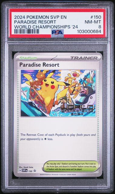 Load image into Gallery viewer, 2024 Pokémon World Championships Promo #150 Paradise Resort PSA 8
