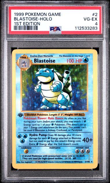 Load image into Gallery viewer, 1999 Pokémon Base Set #2 Blastoise Holo 1st Edition PSA 4
