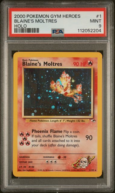 2000 Pokémon Gym Heroes #1 Blaine's Moltres Holo PSA 9