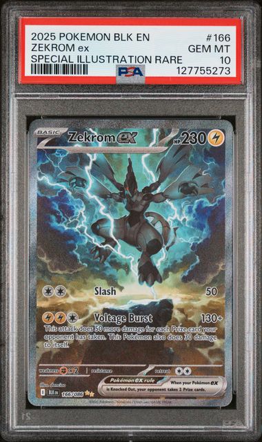 Load image into Gallery viewer, 2025 Pokémon Black Bolt #166 Zekrom EX Special Illustration Rare PSA 10

