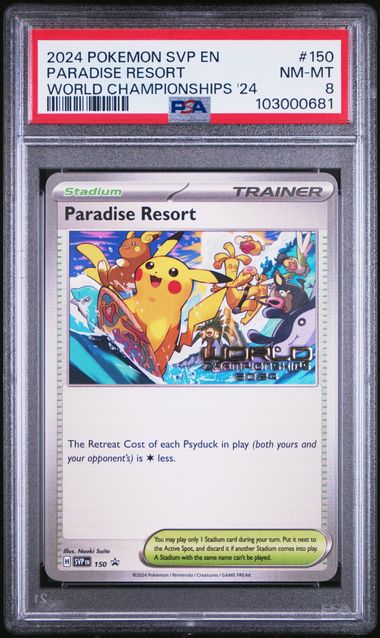 2024 Pokémon World Championships Promo #150 Paradise Resort PSA 8