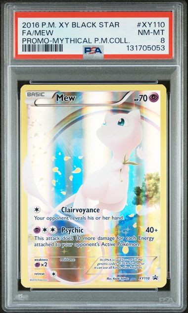2016 Pokémon XY Black Star Promo #XY110 Mew Full Art PSA 8