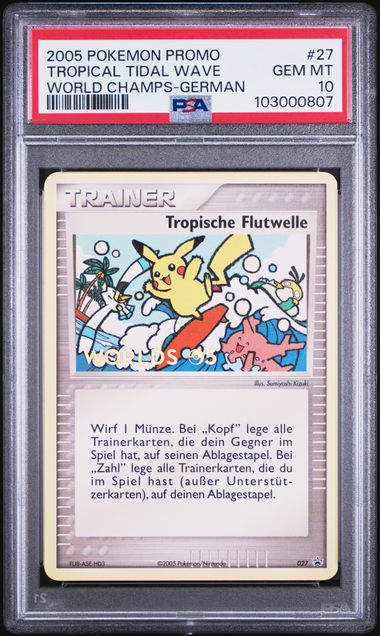2005 Pokémon World Championships Promo #27 Tropical Tidal Wave - German PSA 10