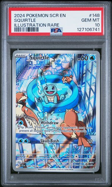 Load image into Gallery viewer, 2024 Pokémon Stellar Crown #148 Squirtle Illustration Rare PSA 10
