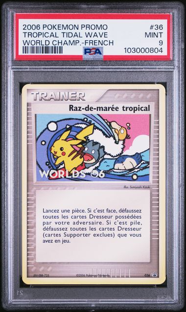 2006 Pokémon World Championships Promo #36 Tropical Tidal Wave - French PSA 9