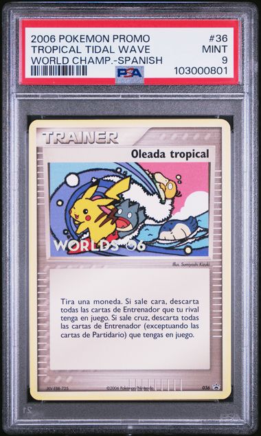 2006 Pokémon World Championships Promo #36 Tropical Tidal Wave - Spanish PSA 9