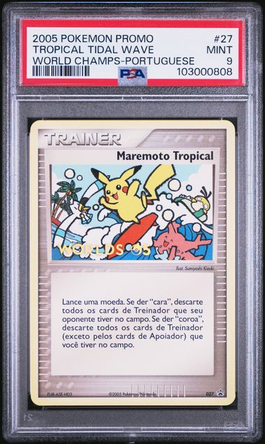 2005 Pokémon World Championships Promo #27 Tropical Tidal Wave - Portuguese PSA 9