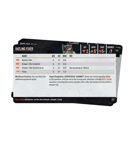 Warhammer: Kill Team - Ratlings Datacards